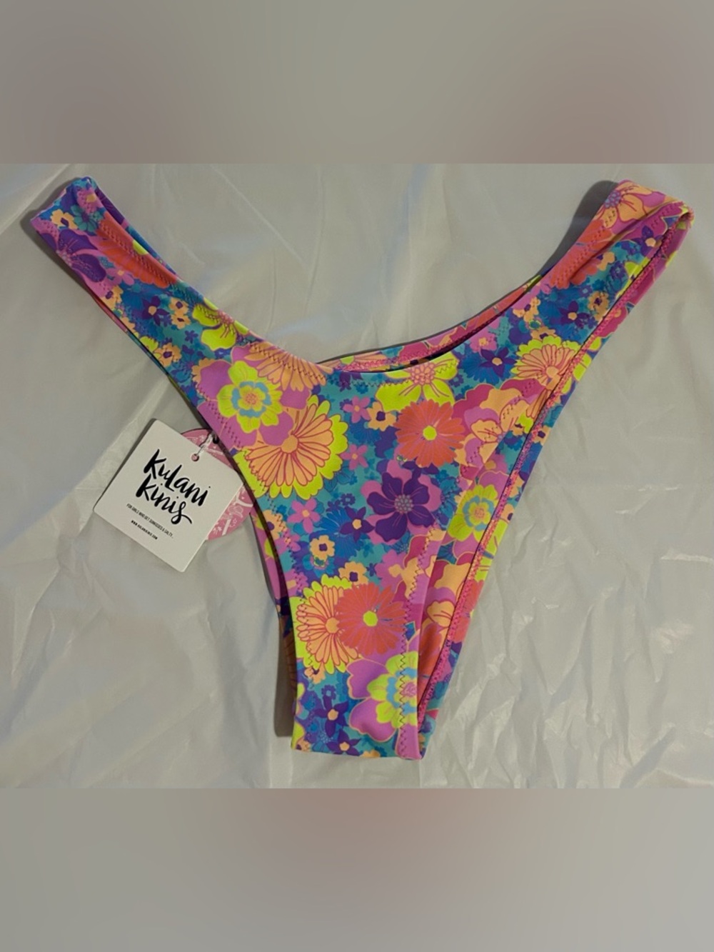 Kulani Kinis Floral Bikini Bottom - Pink, Yellow, Blue